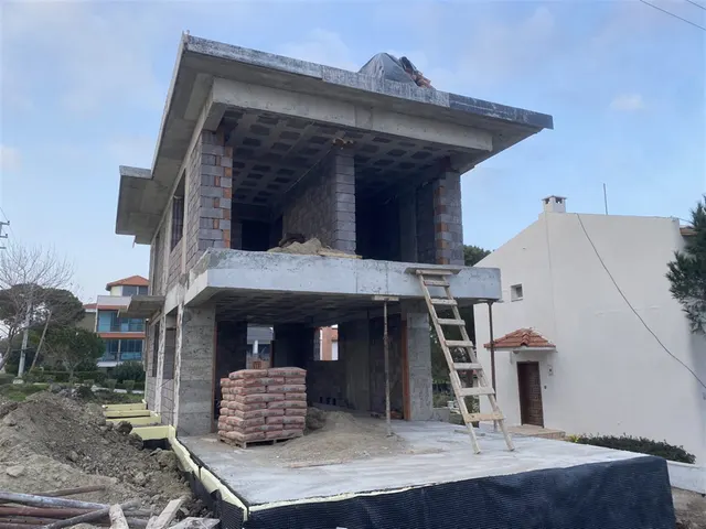 Yeşilkaya Taş Villası kaba inşaatı tamamlanmış görünüm