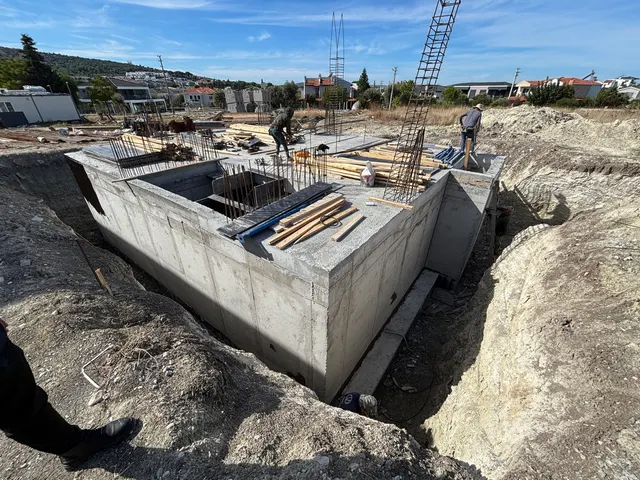 Alaçatı inşaat - Yaşar Villası bodrum perde duvar betonarme